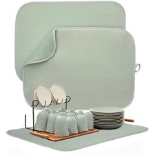 2 Packs Dish Drying Mats for Kitchen Counter, Drying Matt 15" x 20" ZD032-2