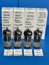 MATCHED QUAD 1950s BLACK PLATE D GETTER TUNG SOL  JTL 5687 TUBES OVER 100%