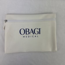 Obagi Medical White Zipper Pouch Bag New 