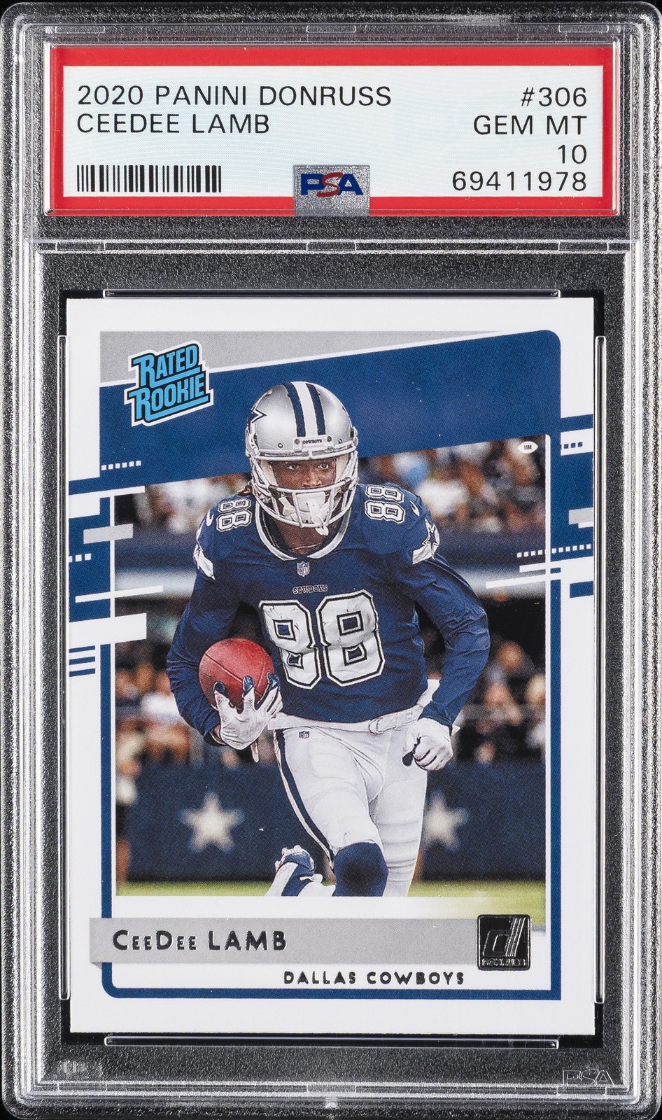 2020 PANINI DONRUSS #306 CEEDEE LAMB PSA 10