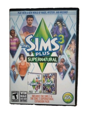 The Sims 3 Plus Supernatural PC/Mac DVD-ROM 2-Disc Set w/ Case & Insert