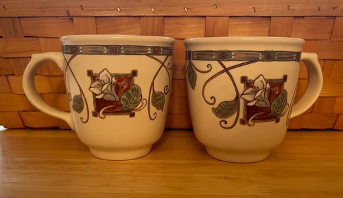 PFALTZGRAFF Mission Flower Set Of 2 Coffee Mug Tea Cup