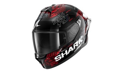 Shark Skwal Cup Speed-Vib Motorcycle Helmet (Black/Red/Silver) Size: L (59)