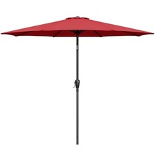 SIMPLE DELUXE 9' PATIO UMBRELLA OUTDOOR TABLE MARKET YARD UMBRELLA, RED