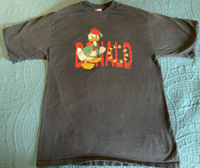 VTG 90s Donald Duck Single stitch Tshirt Size Large Black Made In USA