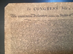 Lot of 8 Antiqued Parchment Paper Documents: Declaration of Independence + 7