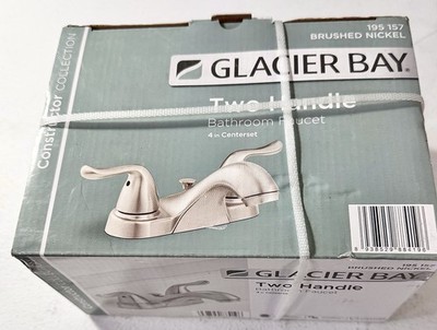 Glacier Bay Constructor 4'' Centerset Double Handle Bath Faucet Brushed Nickel