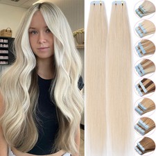 CLEARANCE Tape In Human Hair Extensions 100 Real Remy Hair Invisible Skin Weft