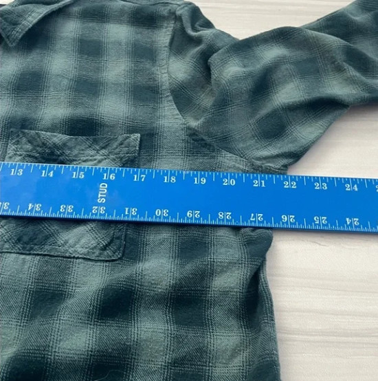 Universal Thread Button Down Flannel Forest Green… - image 7