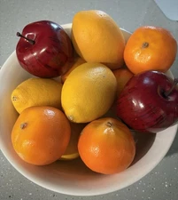 Faux Fruit Lot Lemons Clementines Apples Qty 11
