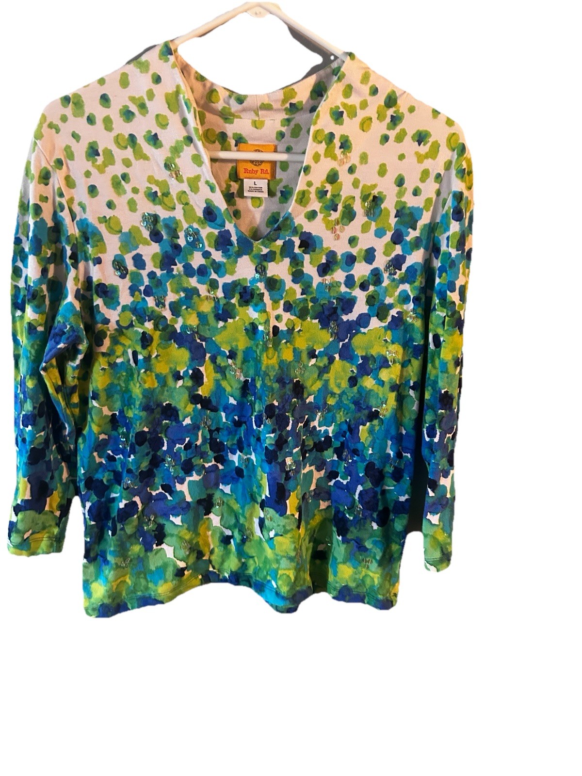 Women's Ruby Road Pullover Top Sequins Multi Colo… - image 1