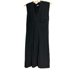 Women's George Little Black Stretch Sleeveless V-Neck Midi Dress - Size Small