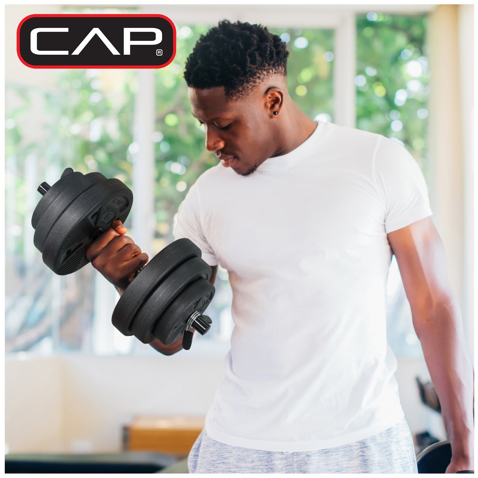 CAP Barbell 50 lb Adjustable Vinyl Dumbbell Set