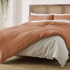 Duvet 100 Cotton Set, 3 Piece, Stone Washed Duvet Set King Size 104" x 92" w...