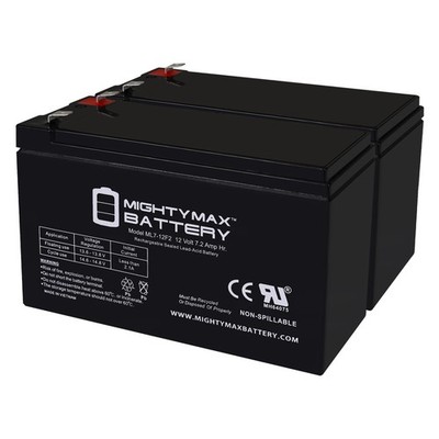 Mighty Max 12V 7Ah F2 Battery Replaces Razor Pocket Mod / Pocket Rocket - 2 Pack