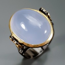 Jewellery 12 ct Natural Chalcedony Ring 925 Sterling Silver Size 8 /R443185