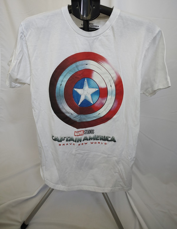 Marvel Studios Captain America Brave New World White Cotton Crew Tee Men's L