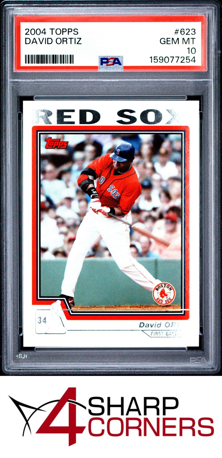2004 TOPPS #623 DAVID ORTIZ RED SOX HOF PSA 10 view 1