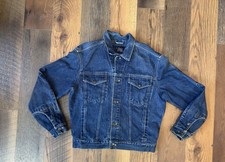 Vintage Calvin Klein Denim Trucker Jacket Men size L Distressed Made in USA