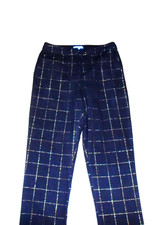 DRAPER JAMES WOMEN'S PANTS PLAID WITH LOREX THREAD SIZE 10 NAVY BLUE NWT