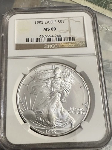 1995 American Silver Eagle  NGC MS69 1 oz Dollar #AE36