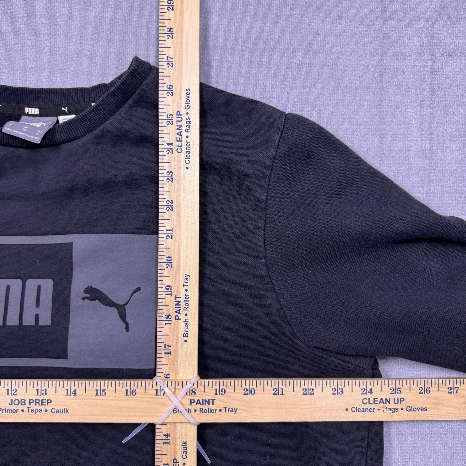 Puma Women's XL Black Crewneck Sweatshirt Long Sleeve Logo Pullover thumbnail 7