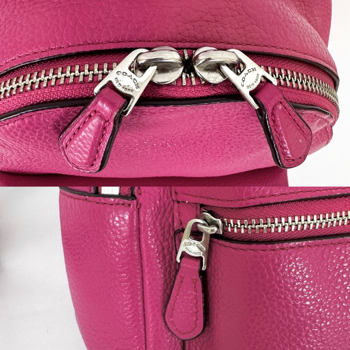Coach Charlie Mini Backpack in Pebble Leather and Nylon Pink  display picture 2