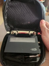 Trish McEvoy Makeup Planner with Brush Holder Black Croc Case Diamond Pattern