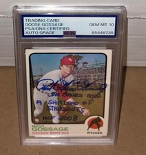 GOOSE GOSSAGE INSCRIBED SIGNED AUTO 1973 TOPPS #174 RC Full Name PSA GEM 10 AUTO
