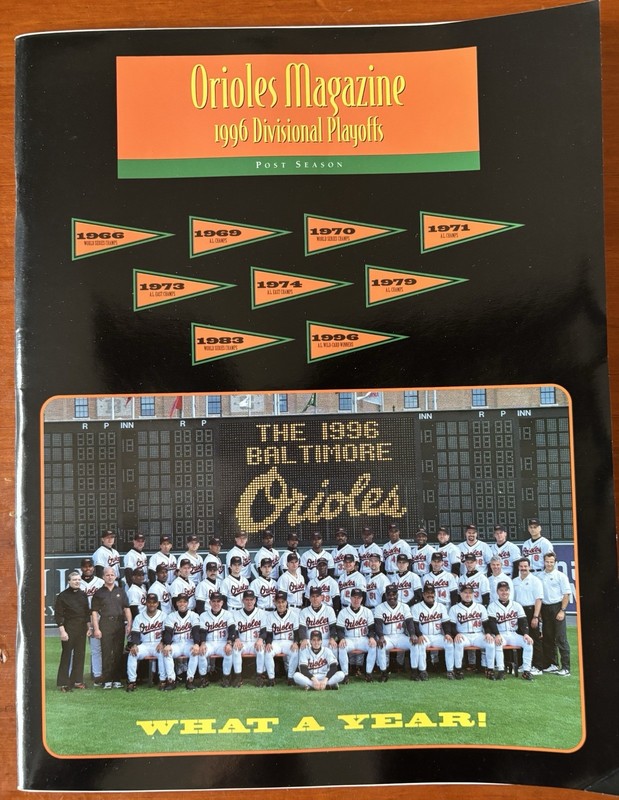 Vintage 1996 American League Divisional Playoffs Orioles Magazine Tribe vs O’s 