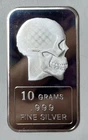 ⭐️10 Gram .999 Fine Silver Bullion Bar- Skull In Protective Case