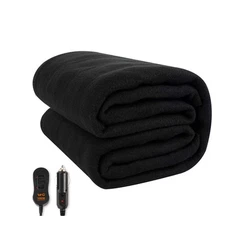 12V Car Heated Blanket Travel Camping Car Electric Throw Blanket Plush Warmer