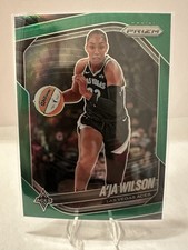 2025 Panini WNBA Prizm A'ja Wilson Green Prizm #76 Las Vegas Aces