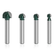 Gasea 1/4" Shank Cove Core Box Router Bit Set Round Nose Bits