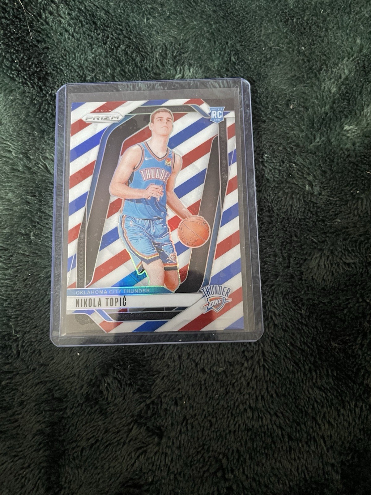 2024-25 Panini Prizm Red White & Blue Prizm Nikola Topic Rookie #230 Thunder