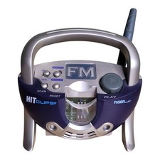 Vintage 2002 Tiger Electronics Hit Clips FM Boombox Player Silver Blue Hasbro