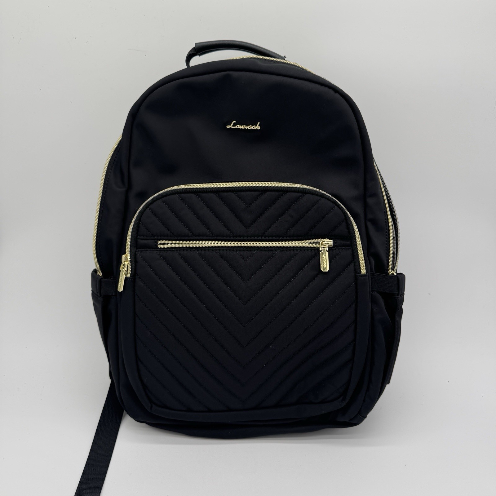 Gold Zippers Quilted Travel Work School Bag