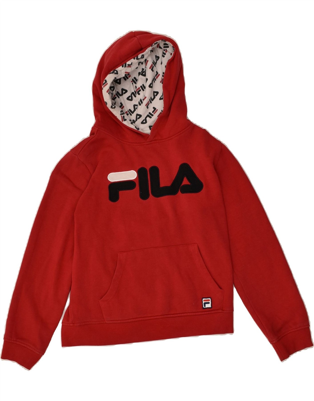 FILA Maglione con Cappuccio Grafico Ragazzo 10 11 Anni Grande Rosso Cotone AO10