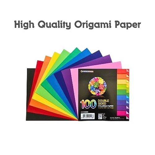 Papel Origami | Doble Cara | 10 Colores | 15cm X 15cm | 65gsm | 100 Hojas