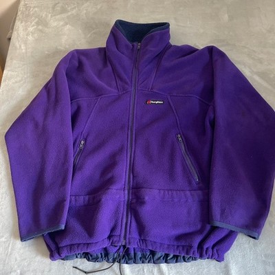 Berghaus Vintage Fleece Jacket Mens XL Purple Polartec Full Zip Pockets