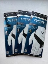 3 NEW CALLAWAY FUSION GOLF GLOVES - MEN'S MEDIUM CADET WORN ON YOUR LH