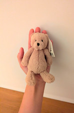 Ultra Rare Retired Jellycat Tiny Baby Bashful Honey Bear Plush Toy Tag BAB6HB