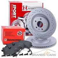 Zimmermann SPORT-BREMSSCHEIBEN + BelÄGe +Wk Hinten FÜR Porsche Macan
