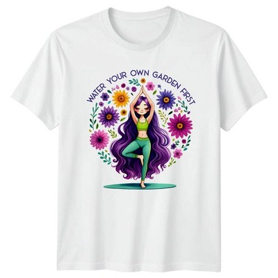 Water Your Own Garden First Yoga T-Shirt Meditation Zen Damen