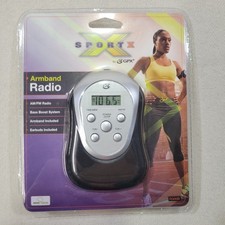 GPX Digital AM FM Radio with Sport Armband and Earbuds New/Sealed Black Silver