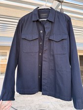 AllSaints Black Cotton Overshirt Button Up Shirt Men s Relaxed Fit Minimalist