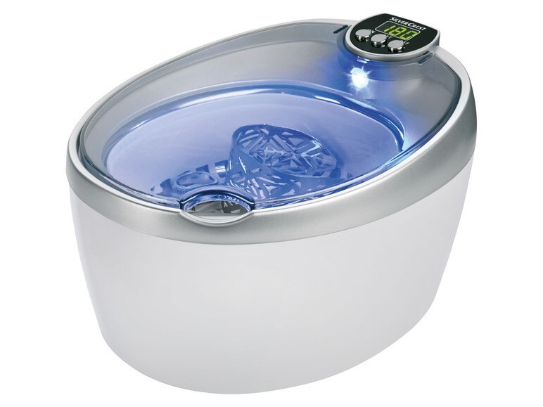 Nettoyeur ultrasons en acier inoxydable Silvercrest 50W avec cuve éclairée