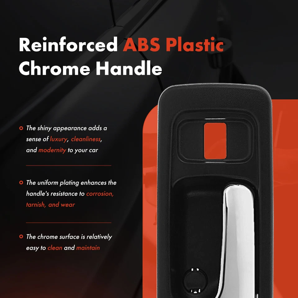 Manija de puerta interior cromada + negra del conductor delantero para Honda Accord 1990 1991-1993 Foto 4 de 4