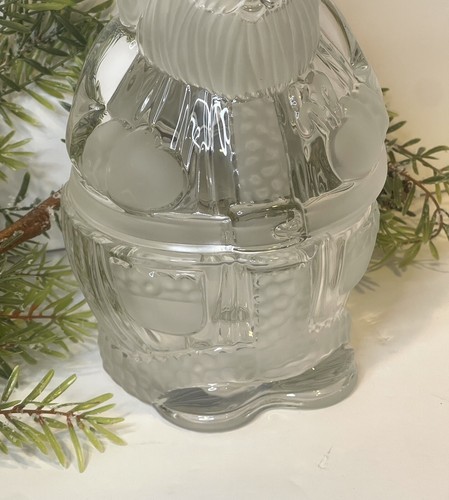 GORHAM Holiday Traditions Crystal Glass Santa Treat Jar 9 1/4" Made In Germany - Picture 3 of 8