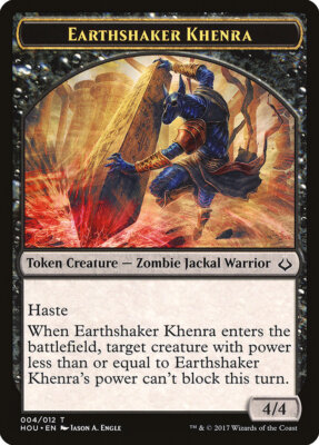 MTG Token - Earthshaker Khenra // Cat (4/257) Hour of Devastation LP